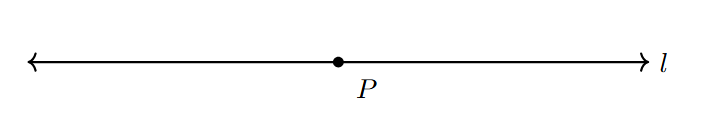 Line l and point P on it